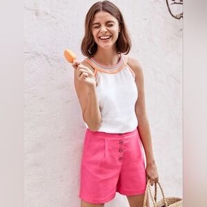 Boden | Dollie Embroidered Linen‎ Embroidered Top Size 4